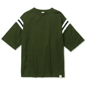 画像: 【30%OFF】CALEE/VINTAGE TYPE FOOT BALL TEE（OLIVE）［フットボールT-24春夏］