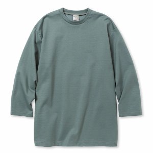 画像: CALEE/MULTI WAY STRETCH PONTE DROP SHOULDER 3/4 CS（BLUE GRAY） 【30%OFF】［ドロップショルダー7分袖T-23秋冬］