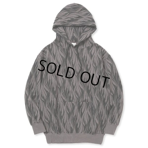 画像1: CALEE/FEATER PATTERN PULLOVER HD（CHARCOAL） 【40%OFF】［フェザー柄プルオーバーパーカー-23秋冬］ (1)