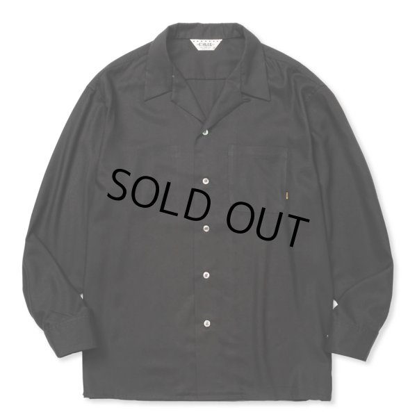 画像2: 【30%OFF】CALEE/EMBROIDERY OPEN COLLAR L/S SH（BLACK）［オープンカラーシャツ-24春夏］ (2)