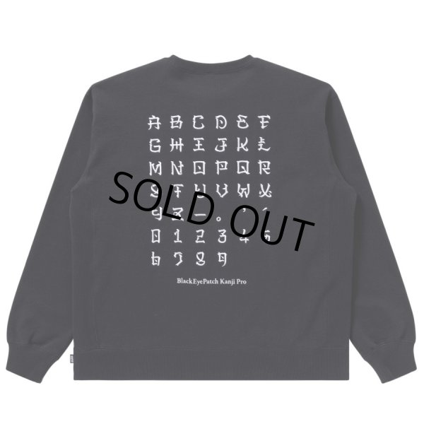 画像2: BlackEyePatch/KANJI LABEL TYPEFACE CREW SWEAT（BLACK） (2)