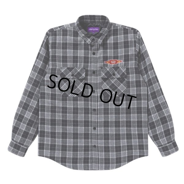 画像1: BlackEyePatch/SWEET CIGAR QUILTED FLANNEL SHIRT（BLACK） (1)
