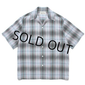 画像: WACKO MARIA/OMBRE CHECK OPEN COLLAR SHIRT（BLUE）［オンブレチェックオープンカラーシャツ-24春夏］
