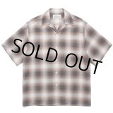 画像: WACKO MARIA/OMBRE CHECK OPEN COLLAR SHIRT（BROWN）［オンブレチェックオープンカラーシャツ-24春夏］