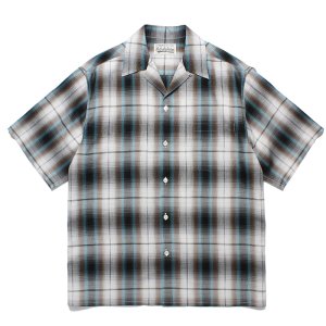 画像: WACKO MARIA/OMBRE CHECK OPEN COLLAR SHIRT（WHITE）［オンブレチェックオープンカラーシャツ-24春夏］