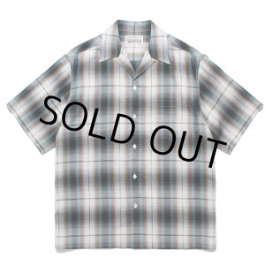 画像: WACKO MARIA/OMBRE CHECK OPEN COLLAR SHIRT（WHITE）［オンブレチェックオープンカラーシャツ-24春夏］