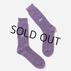 画像: TIGHTBOOTH/COLLEGE WAFFLE SOCKS（Purple）［ワッフルソックス-24春夏］