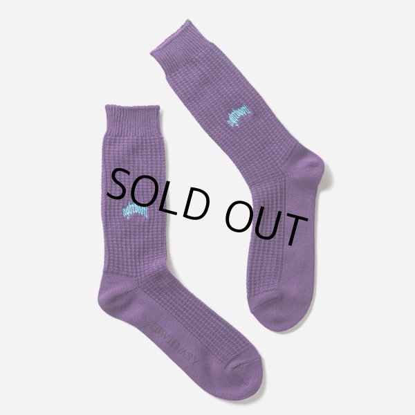 画像1: TIGHTBOOTH/COLLEGE WAFFLE SOCKS（Purple）［ワッフルソックス-24春夏］ (1)