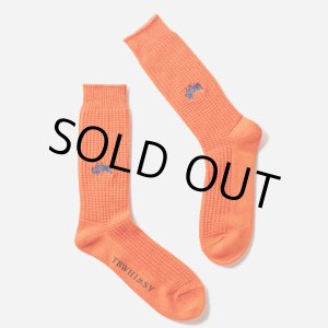画像: TIGHTBOOTH/COLLEGE WAFFLE SOCKS（Orange）［ワッフルソックス-24春夏］