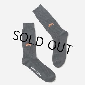 画像: TIGHTBOOTH/COLLEGE WAFFLE SOCKS（Black）［ワッフルソックス-24春夏］