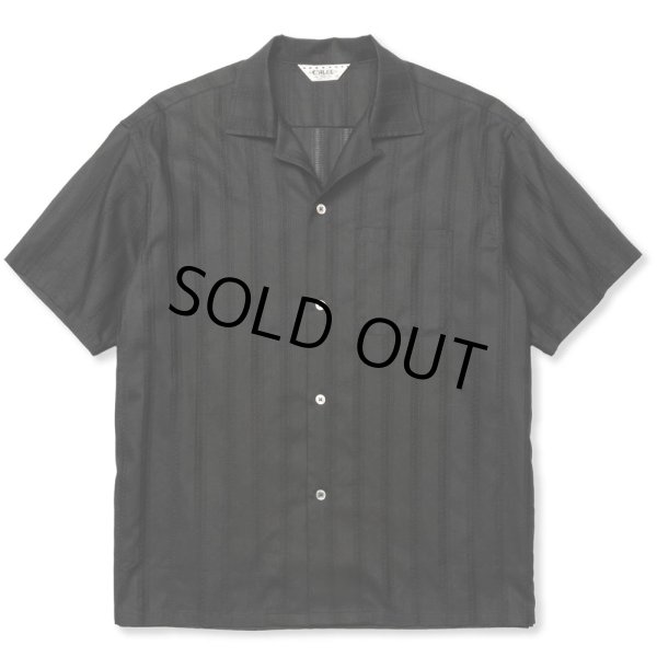 画像1: CALEE/VINTAGE TYPE LENO CLOTH OPEN COLLAR SH（BLACK）［オープンカラーシャツ-24春夏］ (1)