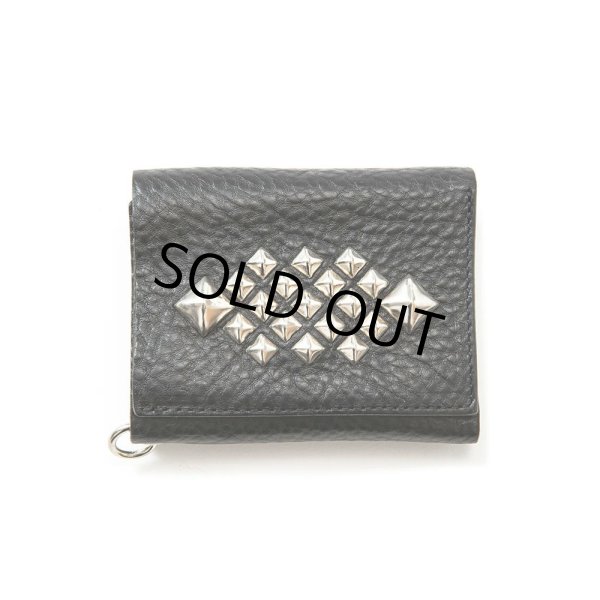 画像1: CALEE/STUDS LEATHER MULTI WALLET（BLACK）［スタッズレザーマルチウォレット-24春夏］ (1)