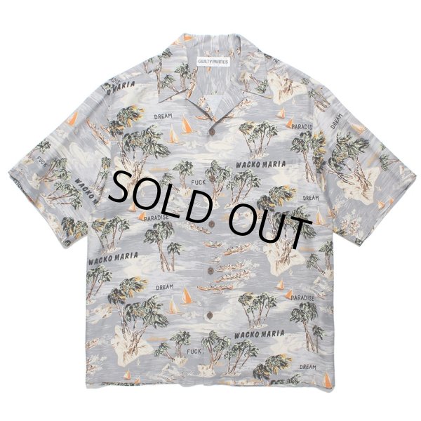 画像1: WACKO MARIA/HAWAIIAN SHIRT（GRAY）［ハワイアンシャツ-24春夏］ (1)