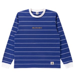 画像: BlackEyePatch/OE LOGO EMBROIDERED STRIPED L/S TEE（BLUE）