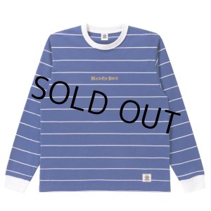 画像: BlackEyePatch/OE LOGO EMBROIDERED STRIPED L/S TEE（BLUE）