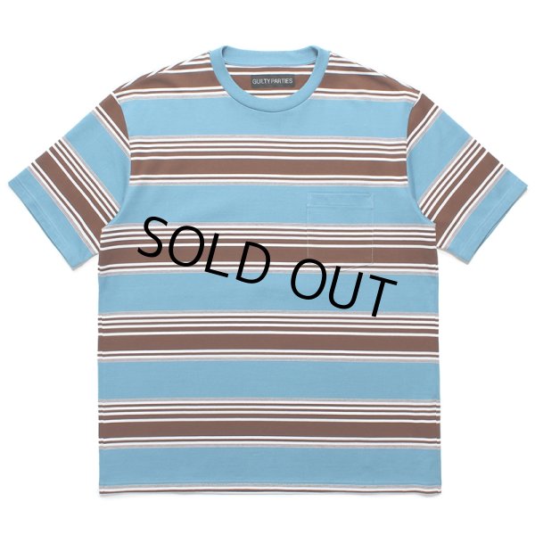 画像1: WACKO MARIA/STRIPED T-SHIRT（BLUE）［ストライプT-24春夏］ (1)