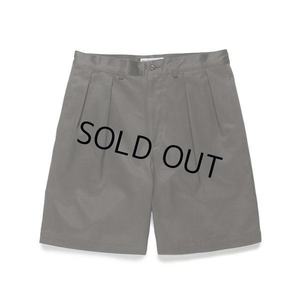 画像1: WACKO MARIA/DOUBLE PLEATED CHINO SHORT TROUSERS（GRAY）［ツータックチノショーツ-24春夏］ (1)