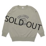 画像: CHALLENGER/WOLF COLLEGE C/N SWEAT（KHAKI）［クルーネックスウェット-24秋冬］