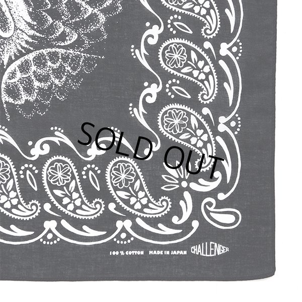 画像3: CHALLENGER/EAGLE HEAD BANDANA（BLACK）［イーグルヘッドバンダナ-24秋冬］ (3)