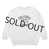 画像: CHALLENGER/WOLF COLLEGE C/N SWEAT（GRAY）［クルーネックスウェット-24秋冬］