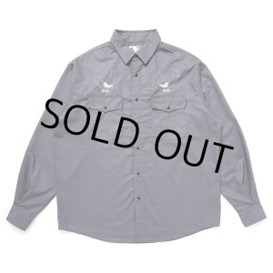 画像: CHALLENGER/OVAL EAGLE PRINTED SHIRT（CHARCOAL GRAY）［オーバルイーグルシャツ-24秋冬］