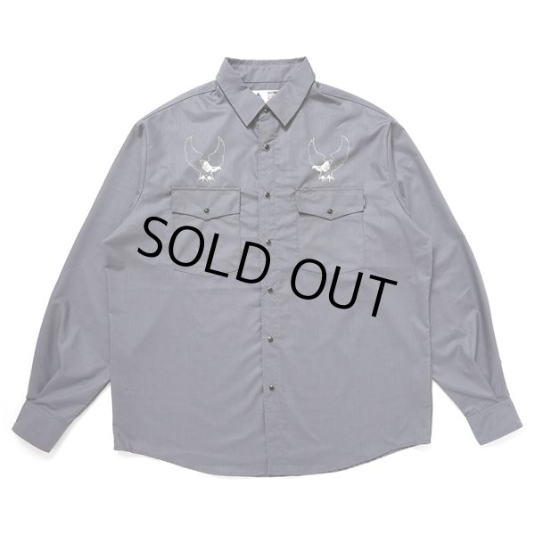 画像1: CHALLENGER/OVAL EAGLE PRINTED SHIRT（CHARCOAL GRAY）［オーバルイーグルシャツ-24秋冬］ (1)