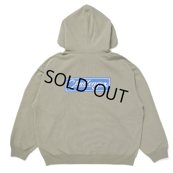 画像1: CHALLENGER/BAR LOGO ZIP HOODIE（KHAKI）［ジップフーディー-24秋冬］ (1)