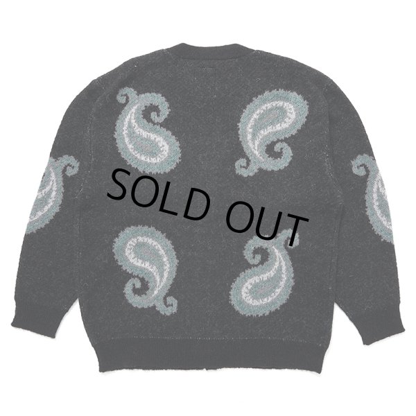 画像2: CHALLENGER/BIG PAISLEY CARDIGAN（BLACK）［ビッグペイズリーカーディガン-24秋冬］ (2)