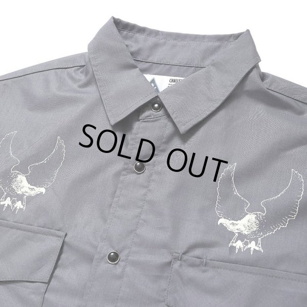 CHALLENGER/OVAL EAGLE PRINTED SHIRT（CHARCOAL GRAY