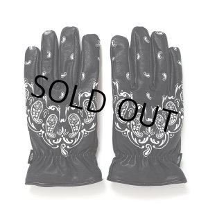 画像: CHALLENGER/BANDANA LEATHER GLOVE（BLACK）［バンダナレザーグローブ-24秋冬］