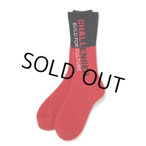 画像: CHALLENGER/SAILOR SOCKS（RED/BLACK）［セーラーソックス-24秋冬］
