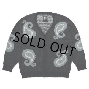 画像: CHALLENGER/BIG PAISLEY CARDIGAN（BLACK）［ビッグペイズリーカーディガン-24秋冬］