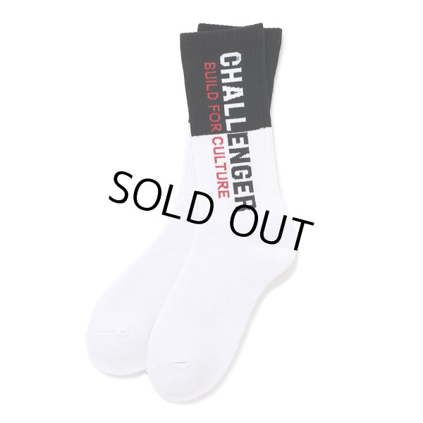 画像1: CHALLENGER/SAILOR SOCKS（WHITE/BLACK）［セーラーソックス-24秋冬］ (1)