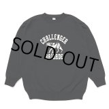 画像: CHALLENGER/WOLF COLLEGE C/N SWEAT（BLACK）［クルーネックスウェット-24秋冬］