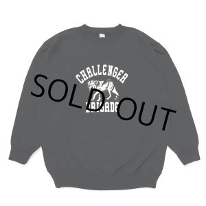 画像: CHALLENGER/WOLF COLLEGE C/N SWEAT（BLACK）［クルーネックスウェット-24秋冬］