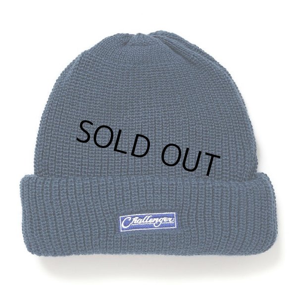 画像1: CHALLENGER/BAR LOGO KNIT CAP（DARK BLUE）［バーロゴニットキャップ-24秋冬］ (1)