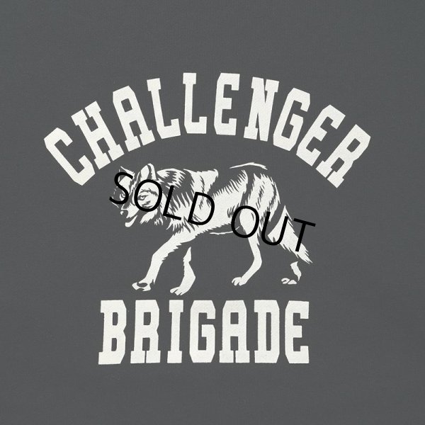 画像3: CHALLENGER/WOLF COLLEGE C/N SWEAT（BLACK）［クルーネックスウェット-24秋冬］ (3)