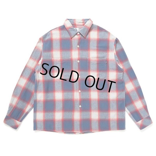 画像1: CHALLENGER/SHADOW PLAID SHIRT（BLUE/RED）［シャドウチェックシャツ-24秋冬］ (1)