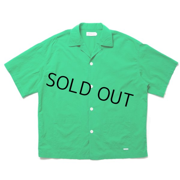 画像1: COOTIE PRODUCTIONS/Finx Cotton Cordlane Open Collar S/S Shirt（Green）［オープンカラーシャツ-24春夏］ (1)
