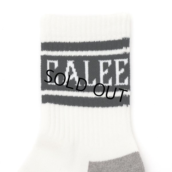 画像2: CALEE/JACQUARD PILE LINE SOCKS（WHITE/BLACK）［ラインソックス-24春夏］ (2)