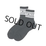 画像: CALEE/JACQUARD PILE LINE SOCKS（BLACK/BLACK）［ラインソックス-24春夏］