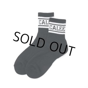 画像: CALEE/JACQUARD PILE LINE SOCKS（BLACK/BLACK）［ラインソックス-24春夏］