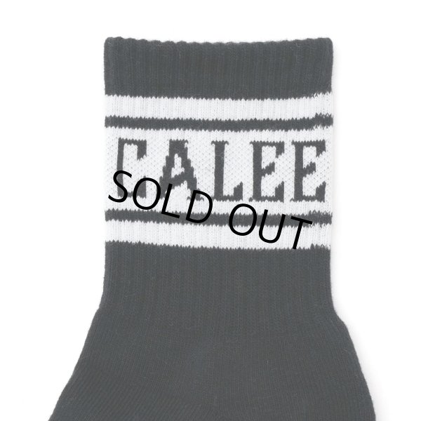 画像2: CALEE/JACQUARD PILE LINE SOCKS（BLACK/BLACK）［ラインソックス-24春夏］ (2)
