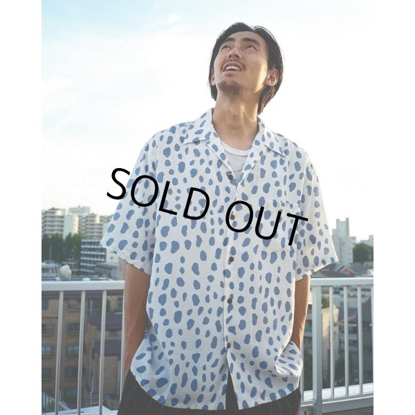 画像2: WACKO MARIA/LEOPARD HAWAIIAN SHIRT（BLUE）［レオパードハワイアンシャツ-24春夏］ (2)