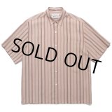 画像: WACKO MARIA/STRIPED REGULAR COLLAR SHIRT（BROWN）［ストライプオープンカラーシャツ-24春夏］