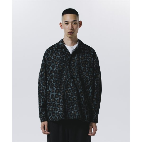 画像4: 【30%OFF】ROTTWEILER/R9 LEOPARD OPENCOLLAR SHIRT（GREEN）［レオパードオープンカラーシャツ-24秋冬］ (4)