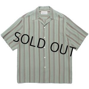 画像: WACKO MARIA/STRIPED OPEN COLLAR SHIRT（GREEN）［ストライプオープンカラーシャツ-24春夏］