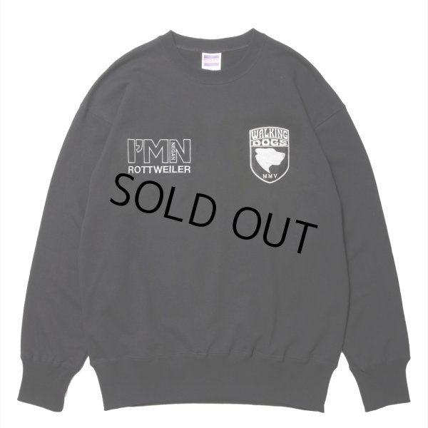 画像1: 【30%OFF】ROTTWEILER/WALKING DOG SWEATER（BLACK）［クルーネックスウェット-24秋冬］ (1)