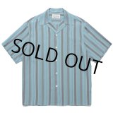 画像: WACKO MARIA/STRIPED OPEN COLLAR SHIRT（BLUE）［ストライプオープンカラーシャツ-24春夏］