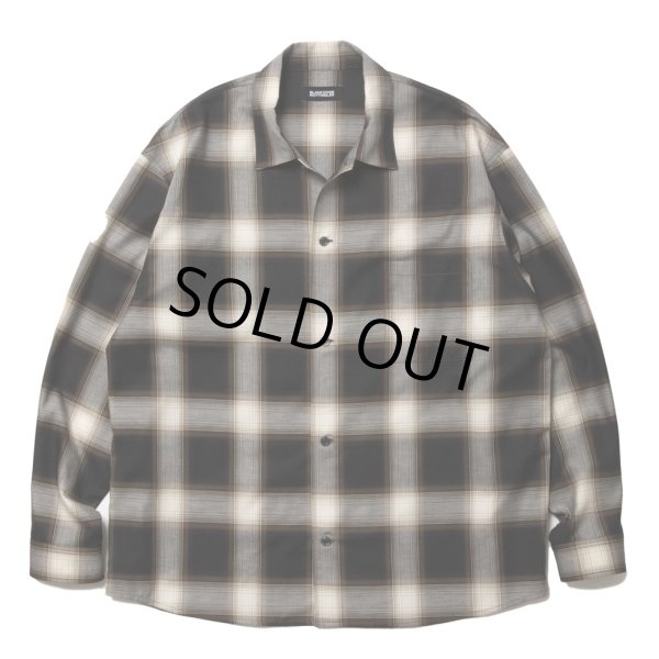 画像1: 【30%OFF】ROTTWEILER/R9 OMBRE OPENCOLLAR SHIRT（BLACK）［オンブレオープンカラーシャツ-24秋冬］ (1)